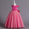 thumbnail image 5 of VKOYWKM Robe de Demoiselle d'Honneur pour Mariage Robe en Tulle à Paillettes Élégante à Manches Cap Courtes Col Ras du Cou Robe de Princesse pour Concours Robe de Soirée Formelle Robe de Bal Robe Tutu, 5 of 5