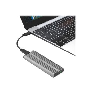SIIG USB 3.2 Gen 2x2 Type C 20G PCIe NVMe SSD Pièce jointe - Boîtier de stockage - M.2 - M.2 Carte NVMe / PCIe 3.0 (NVMe) - USB 3.2 (Gen 2x2) - argent