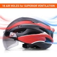 thumbnail image 4 of GRM Adult Bicycle Helmet with Safety Rear Light and Detachable Visor, Red/Black, 4 of 7