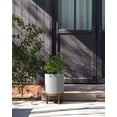 thumbnail image 4 of Veradek Mason Series Raised Demi 12" Plastic-Stone Planter with Stand - 2-Pack White/Brown, 4 of 10