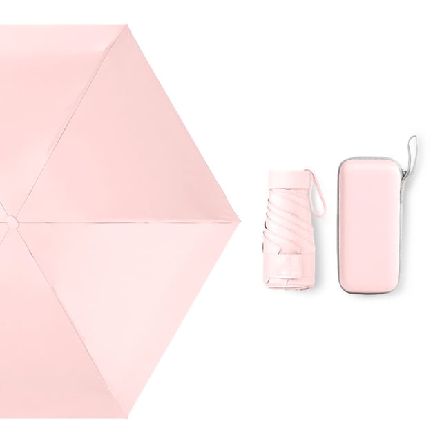 Mini Parapluie de Voyage Imperméable Pliable en Forme de Capsule avec Boîte de Rangement
