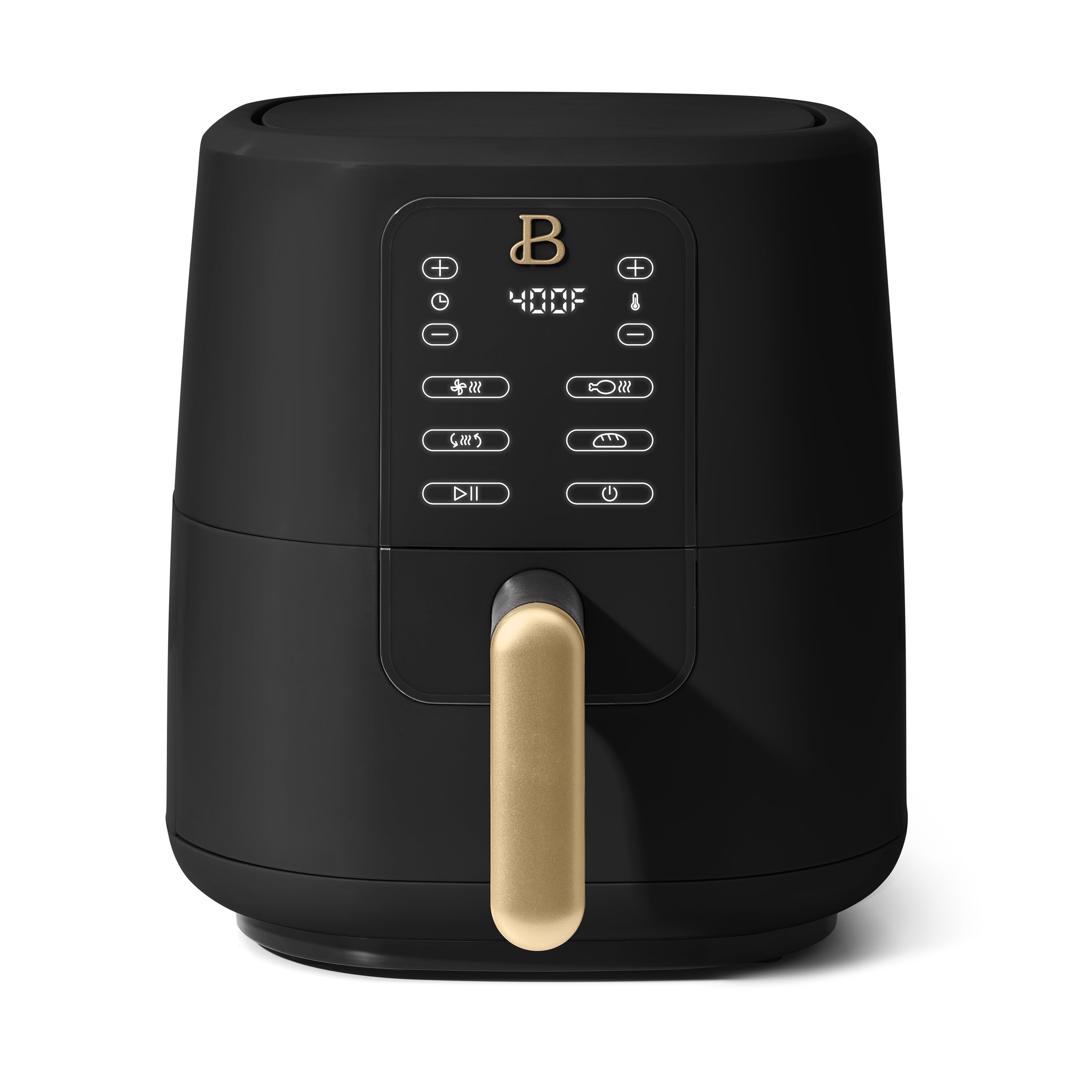 Refurbished Beautiful Kitchenware 3-Quart Digital Air Fryer with TurboCrisp Technology, Black Sesame, 1200W, 4 Presets, Adjustable Temperature, 19970