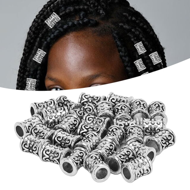 Perles de Tube de Barbe, 30 Pcs Cadeau Parfait Perles de Dreadlocks Rétro pour Tressage de Cheveux