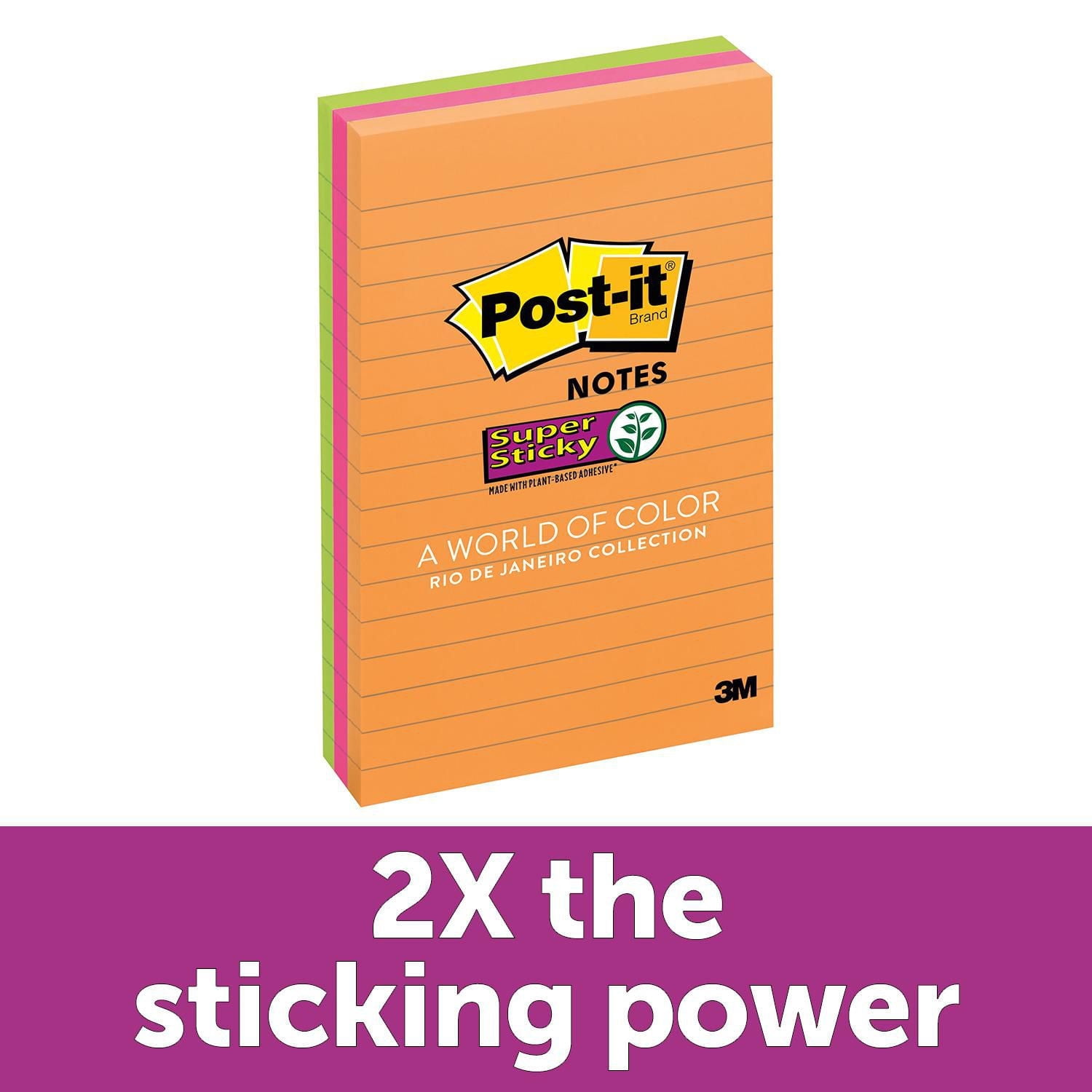 Post-it® Super Sticky Notes 654-5SSMIA-C RP, Miami Collection