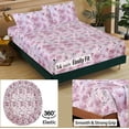 thumbnail image 4 of RUVANTI Draps 100 % Coton – Literie Percale Grand Lit, Design Floral Rafraîchissant et Respirant, Durable avec une Sensation Nette, Douce et Confortable, Poche de 16 Pouces, Ensemble 4 Pcs, Floral Lilas, 4 of 6