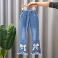 thumbnail image 2 of QIPOPIQ Girls Elastic Waist Slim Jeans,Ripped Fashion Simple Denim Pants 2-13 Years Clearance, 2 of 7