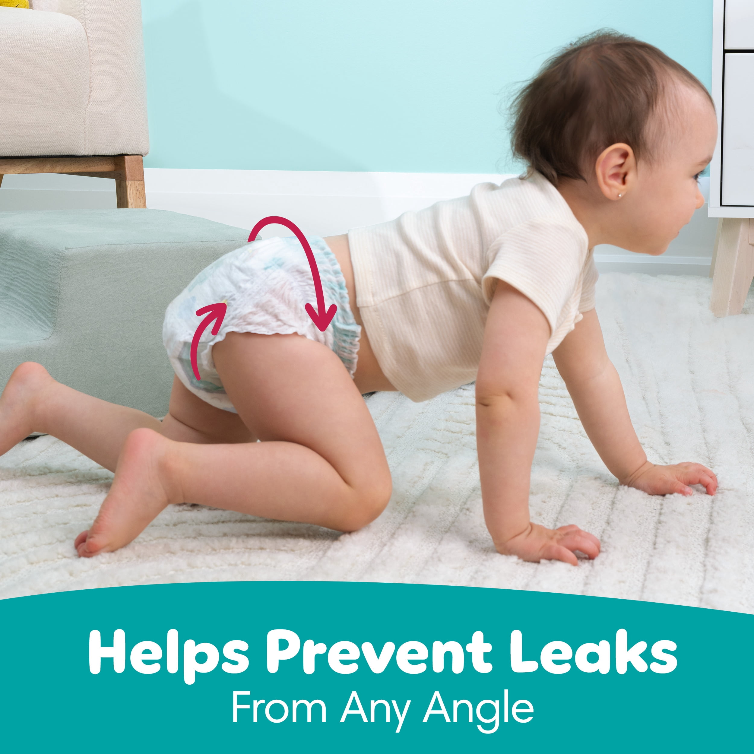 Pampers Couches - Swaddlers 360° - Taille 3, jusqu'à 100 % Anti-Fuites avec Ajustement Sec et Confortable, Onglets Faciles à Enlever Conçus pour des Changements Faciles, Couche à Enfiler