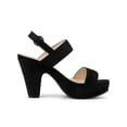 thumbnail image 3 of BLISSFUL STEP Women Platform Slingback Block Heeled Sandals Black 8.5, 3 of 6