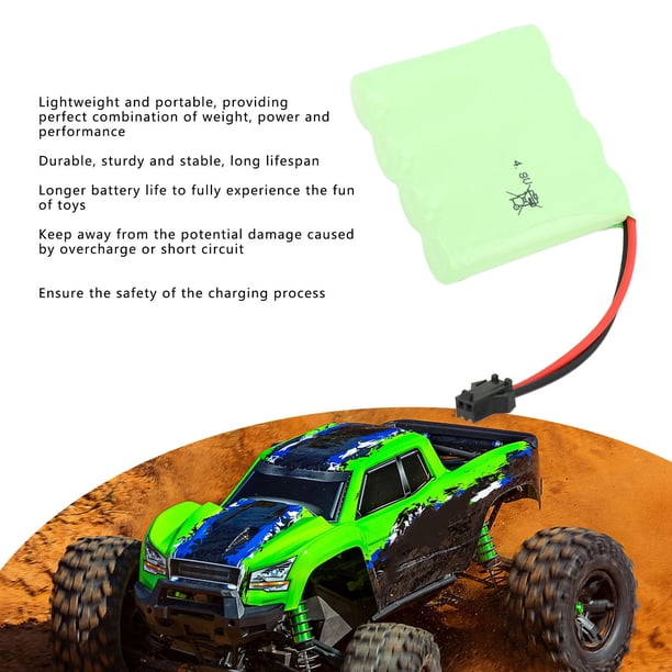 Batterie RC 7,4V 1200mAh, Haute Capacité et recharge rapide, Batterie Lipo 8,88Wh avec connecteur SM4P pour voitures RC, jouets et Crawler