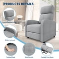 thumbnail image 3 of EDTara High Back Recliner Lounge Chair, Manual Adjustment Single Sofa With Side Pocket and Comfortable Cushion, 3 of 6