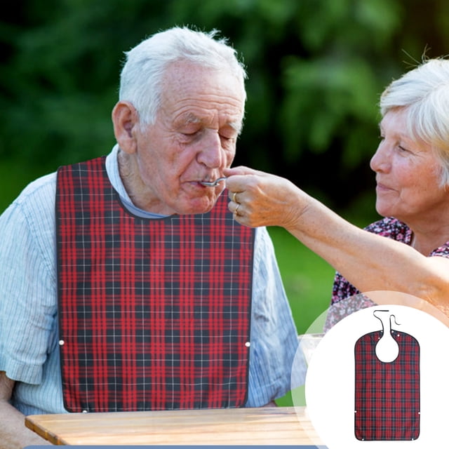 Meitianfacai Elderly Tethered Bib Bib Tabon Adult Adult Rice Bib Bib Tethered, Red