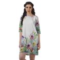 thumbnail image 1 of Moomaya Robes Courtes d'Été pour Femmes Imprimées Coupe Droite en Georgette Mousse Robe Évasée, 1 of 4