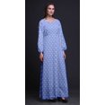 thumbnail image 3 of Bimba Robe Maxi à Manches Longues pour Femmes en Georgette Mousse à Imprimé Floral Rose, Taille Élastique - Très Petit, 3 of 5