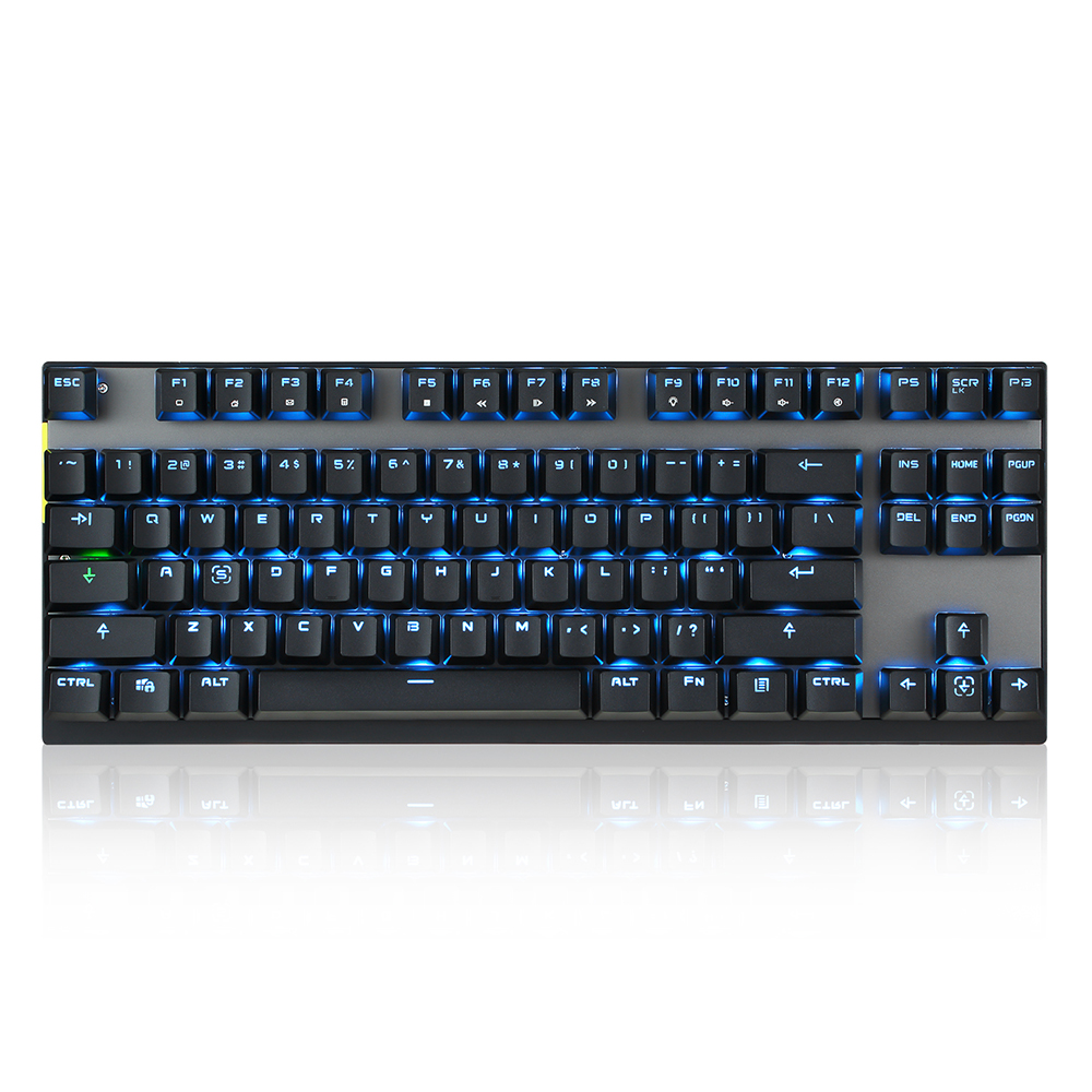Motospeed Wired / Wireless Dual Mode 87 Keys Red Switch Mechanical Keyboard 2.4G Wireless Backlit Gaming Keyboard Built-in Rechargeable Battery Aluminium Alloy Panel for Desktop/Laptop (Blac