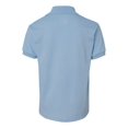 thumbnail image 5 of Hanes Cotton-Blend Kids` Jersey Polo, M, Light Blue, 5 of 5