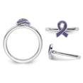 thumbnail image 4 of Bague Ruban de Sensibilisation en Argent Sterling Émaillé Violet, 4 of 4