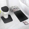 thumbnail image 2 of Binwennn Floor Mat for Kitchen Area Corner Rugs Bathroom 3 Piece Rock Memory Foam Bathroom Mat Set Flannel Embossed Rug Mat Toilet Lid Cover 19, 2 of 4