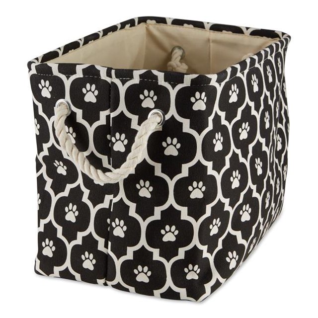 Design Imports CAMZ12540 Maille Patte Rectangle Polyester Animal Bin&44; Noir - Moyen