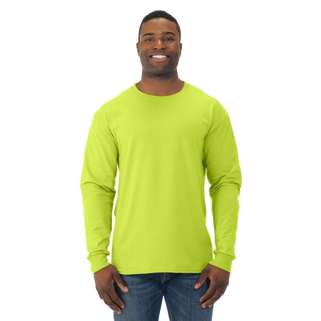 Jerzees T-Shirt à Manches Longues pour Hommes DRI-POWER Active, S, Vert Saftey