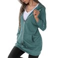 thumbnail image 3 of Innerwin Chandails en Molleton à Capuche Zippés pour Femmes Sweat à Capuche Automne Couleur Unie Chaud Vert Océan S, 3 of 4