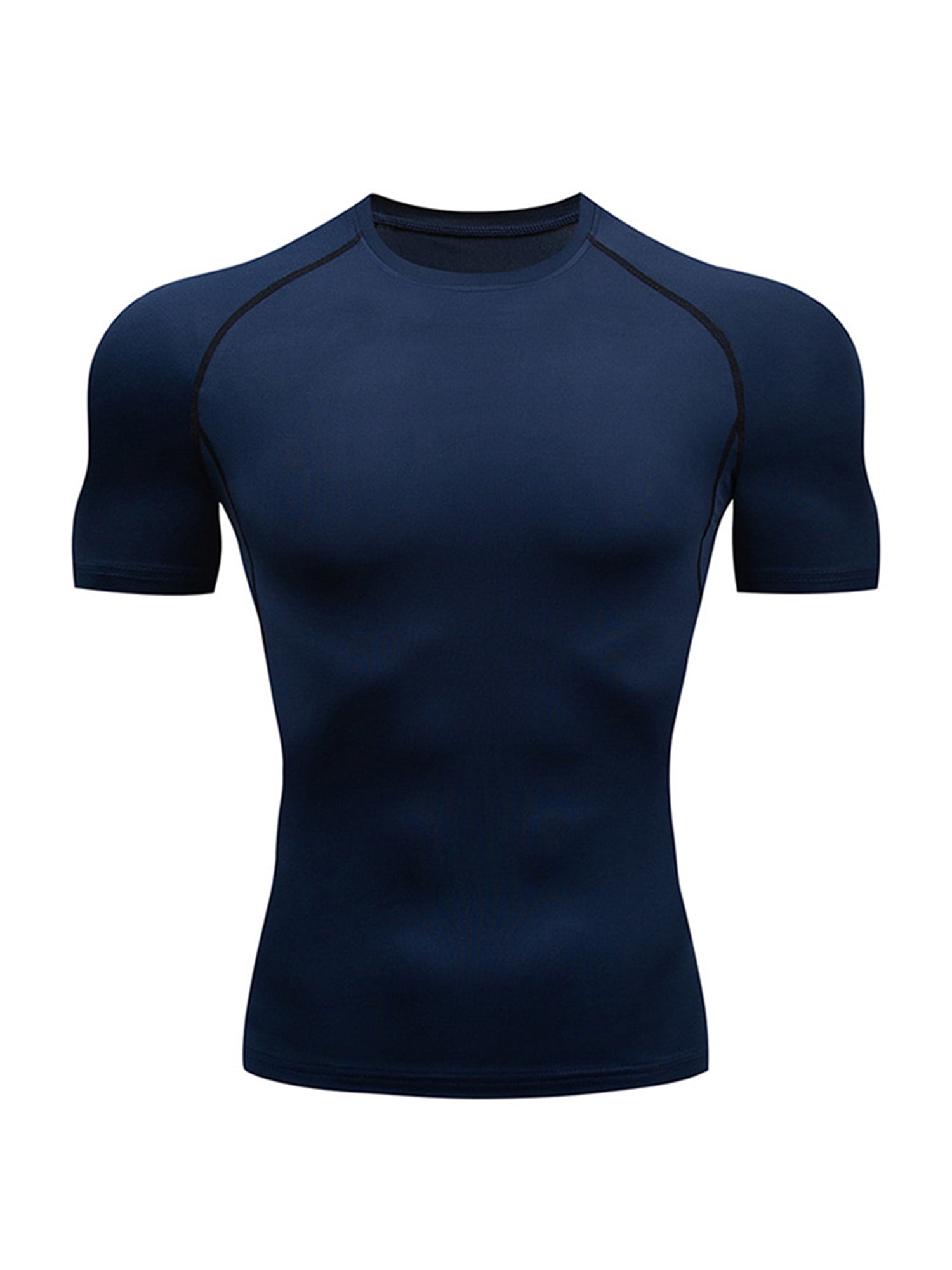 UKAP T-Shirts d'Été pour Hommes à Col Rond, Chandails de Compression à Manches Courtes, T-Shirt de Sport Respirant, T-Shirt de Musculation Bleu P