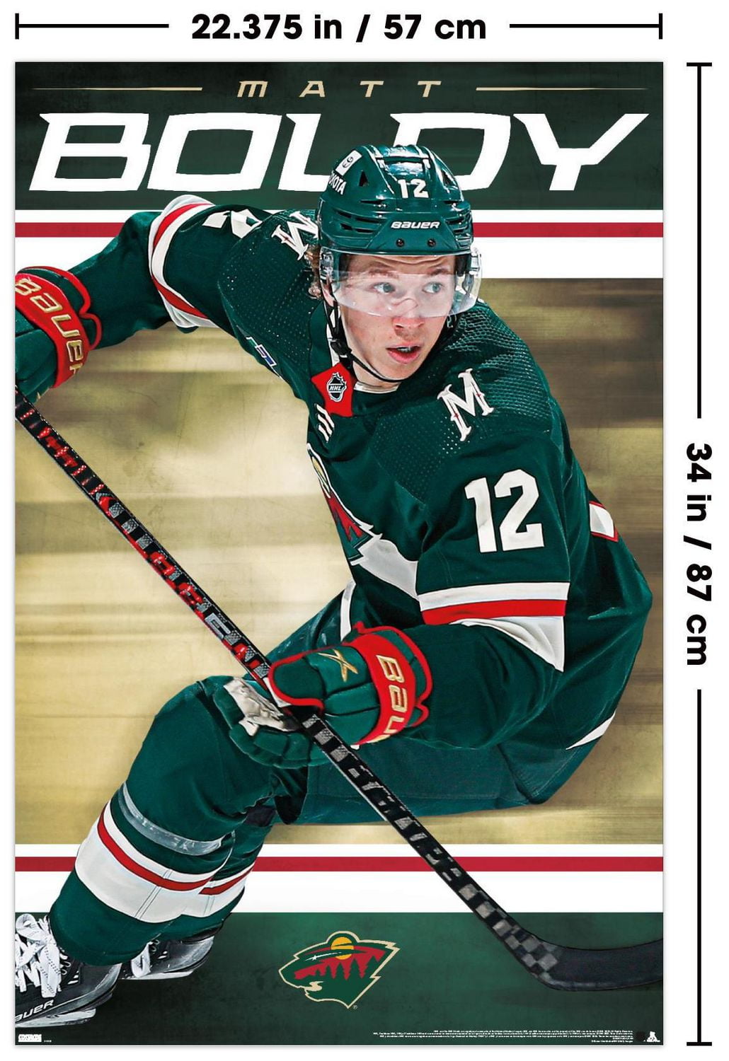 NHL Minnesota Wild - Matt Boldy 23 Wall Poster, 22.375" x 34"