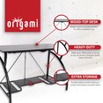 thumbnail image 3 of Origami Multi Purpose Folding Wooden Office Computer Furniture Table Desk, Black, 3 of 7