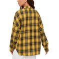 thumbnail image 4 of Women Plaid Flannel Shirt Jacket Button Down Lapel Long Sleeve Shirts Blouse Shacket Cardigan Coats Fall Spring Clothes, 4 of 7