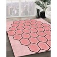 thumbnail image 3 of Ahgly Company Tapis d'Intérieur Rectangulaires Transitionnels Rouges Lavables à la Machine, 2 Pieds x 4 Pieds, 3 of 7