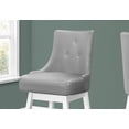 thumbnail image 2 of Monarch Specialties Bar Stool, Set Of 2, Swivel, Bar Height, Wood, Pu Leather Look, Grey, White, Transitional, 2 of 4