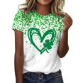 thumbnail image 1 of FAIWAD T-Shirts pour Femmes Grande Taille T-Shirt Vert de la Saint-Patrick Décontracté Col Rond Hauts Graphiques Trèfle, 1 of 1