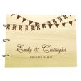 thumbnail image 1 of Custom Rustic Wedding Guest Book Wood Wooden Name Engraved Advice Book, 1 of 6