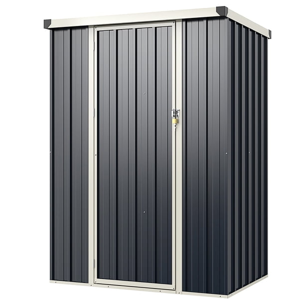 Gymax 4 x 3 FT Metal Outdoor Storage Shed w/ Lockable Door Garden