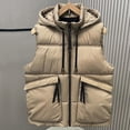 thumbnail image 2 of Gilet Sans Manches pour Homme à Fermeture Éclair avec Poches, Couleur Unie, Mode, 2 of 3