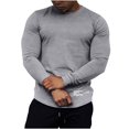 thumbnail image 1 of Pompotops T-shirt à Manches Longues en Coton Extensible pour Hommes Automne Sports Course Grande Taille en Solde, 1 of 8