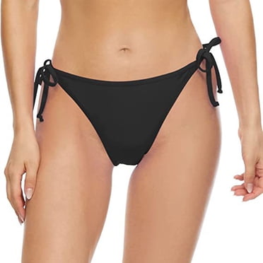 Wiyuqeen Women Side Tie Bikini Bottoms String Swimsuits Bottoms Cheeky Swim Bottoms Solid Color Beach Swim Triangle Shorts