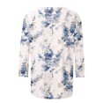 thumbnail image 4 of Jolis Hauts d'Été Mode pour Femmes T-shirt Ample Imprimé Blouse à Manches 3/4 Col Rond Hauts Décontractés Hauts à Manches 3/4 pour Femmes en Liquidation, 4 of 5