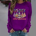 thumbnail image 5 of Chandail en Molleton de Noël pour Femmes 2023 Imprimé de Noël à Manches Longues et Col Rond en Liquidation, 5 of 5
