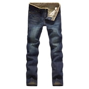 Mens Jeans Men's Jeans Comfort Stretch Denim Straight Leg Relaxed Fit Jeans Jeans De Travail Homme Blue 32