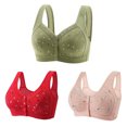 thumbnail image 1 of Timegard 3pc Plus Size Bras for Women Front Closure Button Full Support Bralette Comfort Seniors Bras, 1 of 6