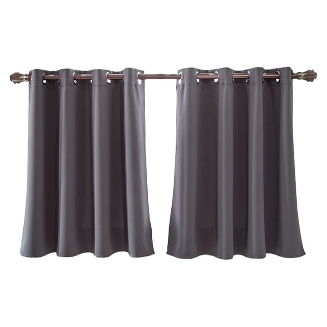 Blackout Kitchen Window Curtains - Thermal Insulated Blackout Grommet-Top Drapes for Cafe Store