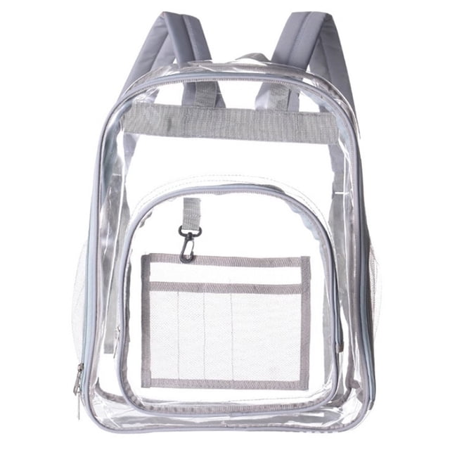 17” Clear Backpack Water Resistant Transparent Backpack Large Capacity Bookbag School Bag With Adjustable Straps For School Work Stadium Security Travel College