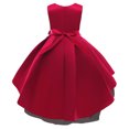 thumbnail image 4 of EGNMCR Vêtements pour Bébé Fille Vêtements pour Tout-Petites Filles Tulle Tempérament Fleurs Nœud Papillon Robe de Fête d'Anniversaire Longue Robes, 4 of 8