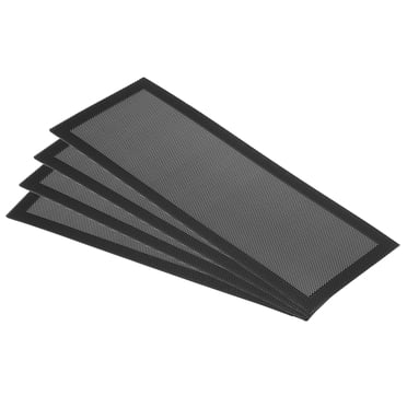 Unique Bargains 4'x10' Magnetic Vent Cover 4 Pack Floor Wall Air Registers Cover Strong Magnet Screen Mesh Black