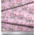 thumbnail image 3 of Soimoi Pink Poly Georgette Fabric Grass & Flamingo Bird Decor Fabric Printed Yard 52 Inch Wide, 3 of 3