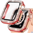 thumbnail image 1 of Hard PC Case with Tempered Glass Screen Protector for Apple Watch SE, Overall Protective Case for iWatch 42mm, Bling Diamond Protector Compatible with Series 3 2/1 42mm, 1 of 6
