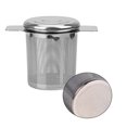 thumbnail image 1 of Tea Infuser with Lid Stainless Steel Coffee Herb Mesh Steel Teapot Filter Double Handle Loose Leaf Tea Strainer, 1 of 8