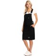 thumbnail image 4 of Junior Womens Distressed Denim Adjustable Strap Overall Dress, Black, Small, 4 of 5