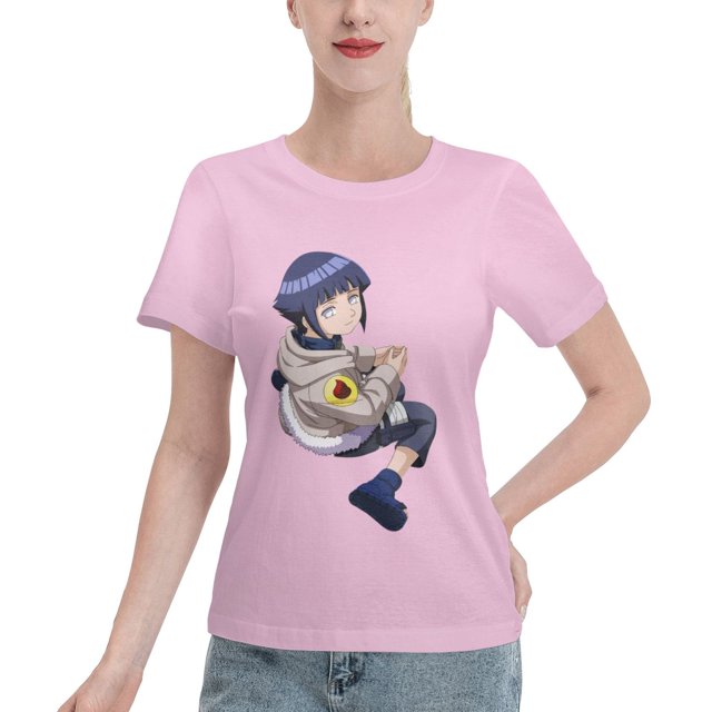 T-Shirt Basique à Manches Courtes pour Femmes Naruto Hinata