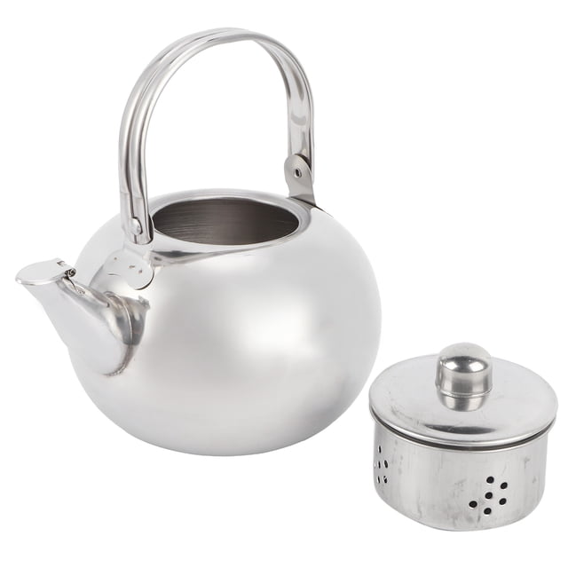 Teakettle, Teapot Stovetop Teapot Set Stainless Steel Teakettle Tea Kettle, For Home Restaurant Office Kitchen Silver 14cm 1L